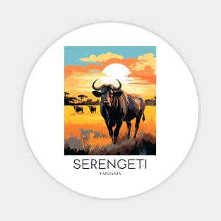 A Pop Art Travel Print of the Serengeti National Park - Tanzania Magnet